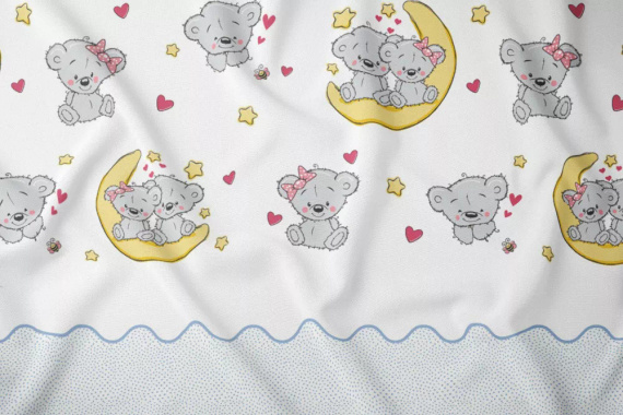 2896 B Land of Dreams Детско памучно спално бельо, мечета Каро