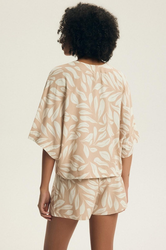 Пижама Henderson Dextra 43688 – дамска вискозна пижама, 3/4, копчета, флорален принт