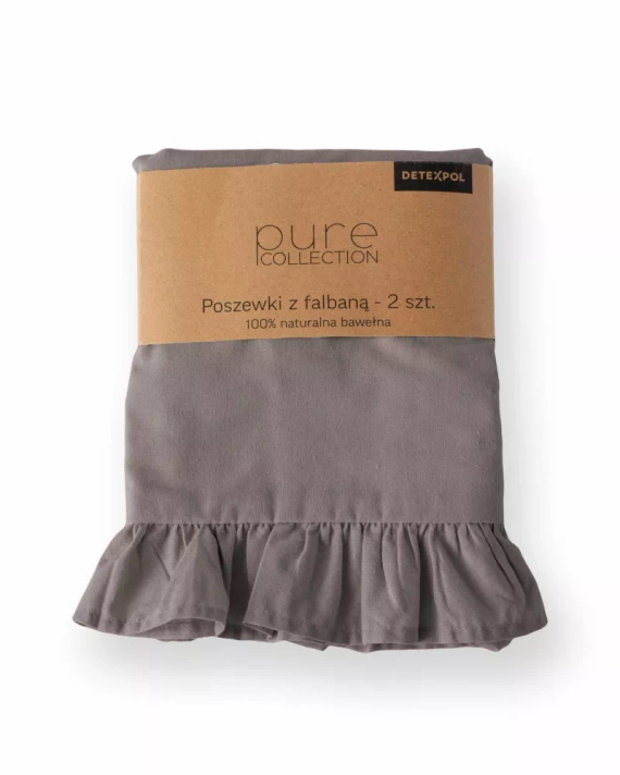 Pure 23 Едноцветно памучно спално бельо Detexpol тъмно сиво