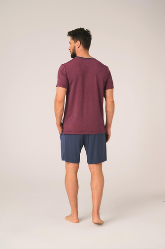 Мъжка бамбукова пижама Key MNS 319 тъмносиня – мека и дишаща