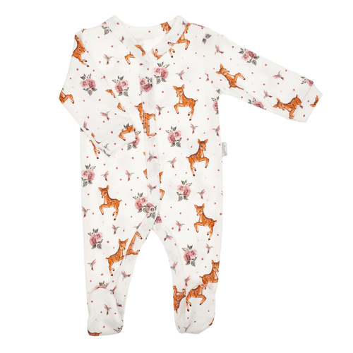 216031 Бебешки гащеризон Lala Nicol – памук, шарка с елени и рози