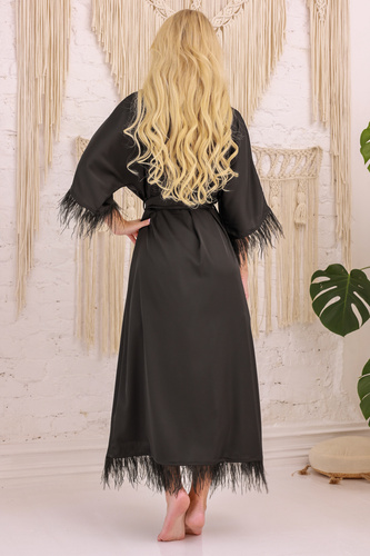 Diva Podomka Kalimo - сатен с пера, елегантен и чувствен, черен