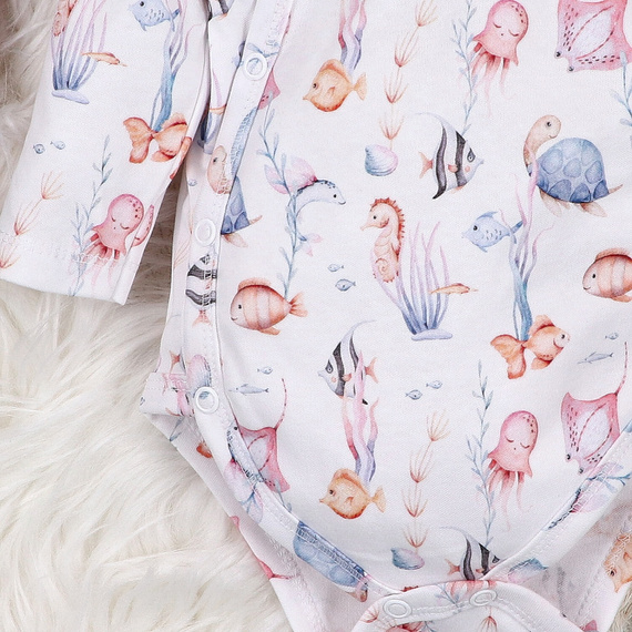 ABN-5471 Боди плик с дълъг ръкав Underwater World Nini – органичен памук, за бебета