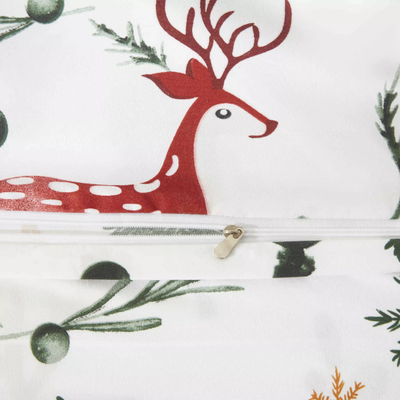 Комплект спално бельо от микросатен „Коледна гора“, Коледно бяло I25, Спално бельо от игли и нишки – меко, гладко и издръжливо