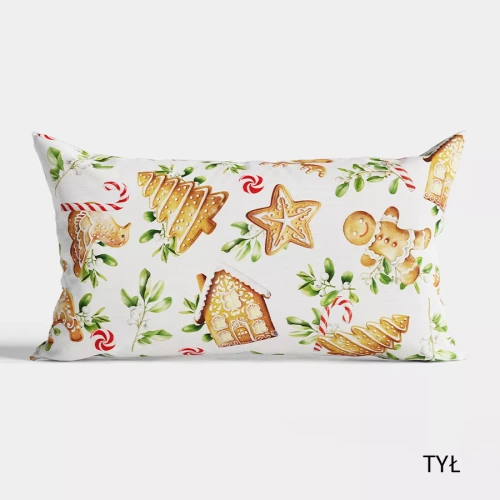 TBN016 Коледна възглавница Gingerbread Marquisette бяла
