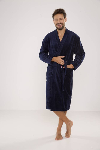391 Мъжки халат на Hugo De lafense - тъмносин