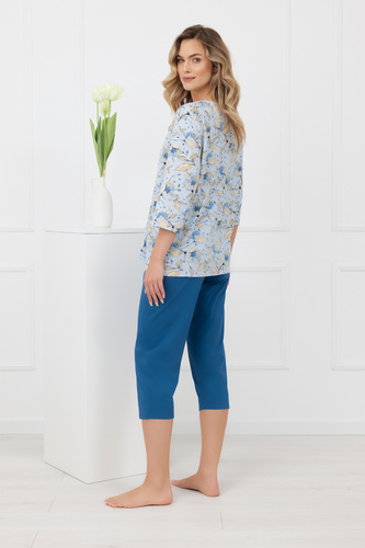 Дамска пижама CELOZJA Italian Fashion 100% памук ръкав 3/4 панталон 3/4