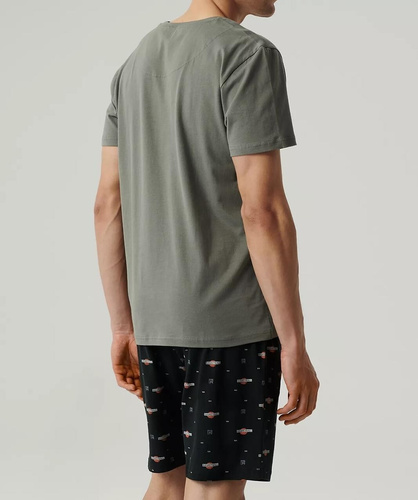 NMP-384 Мъжка пижама с къс ръкав, атлантическо-каки черно