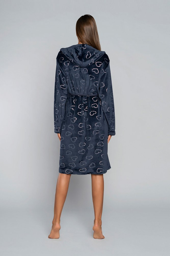 Elixir Дамски халат за баня с джобове Италианска мода - червен/принт 