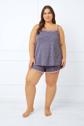 Tiana Дамска пижама с тесни каишки, къси панталони Италианска мода - принт 