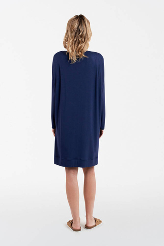 Akord дамска туника с дълъг ръкав Италианска мода - тъмносиньо