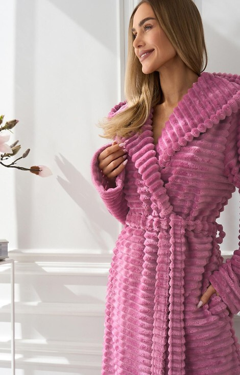 2599 Robin Дамски дълъг халат L&L - череша