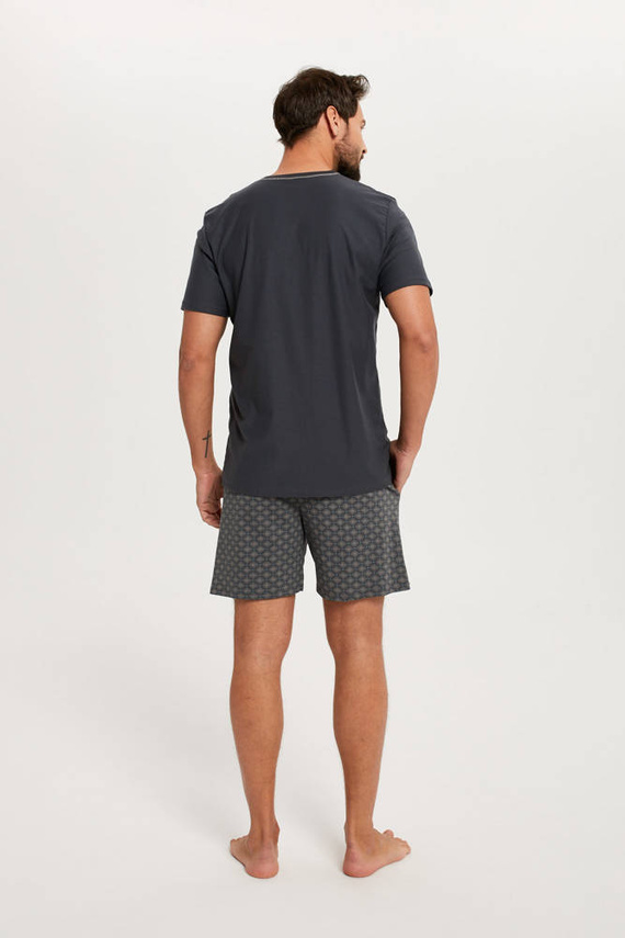 Abel Мъжка пижама с къс ръкав, къси панталони Италианска мода - графит/принт