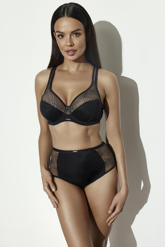 Бразилски бикини Ava 2301/B Black Черни с прозрачни вложки