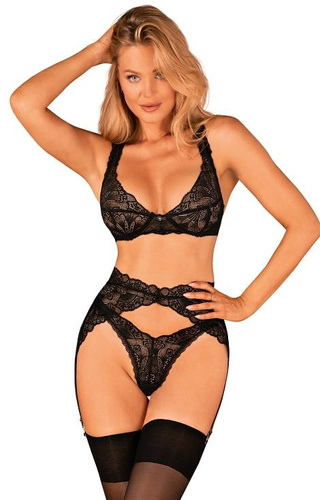 Donna Dream Komplet 3-częściowy Obsessive - czarny