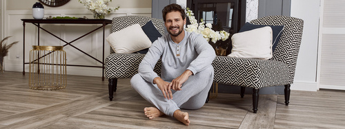 Комплект анцуг Leader дълъг. ръкав, дължина. панталони Италианска мода - меланж