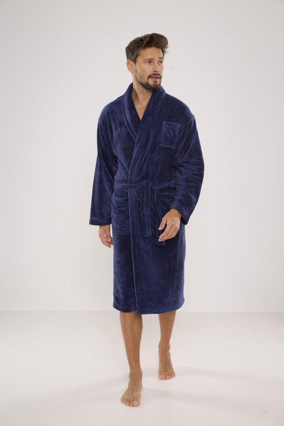 811 Мъжки плюшен халат за баня De Lafense - деним