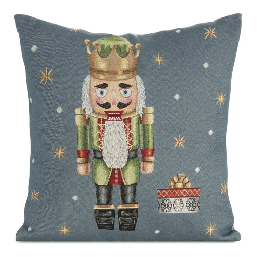 Chp 6080 Коледен гоблен Калъфка за възглавница Лешникотрошачка Евро Пердета Сиво