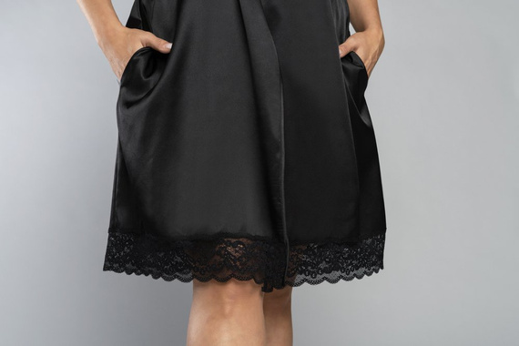 Touch Халат за баня с къс ръкав Италианска мода - черен