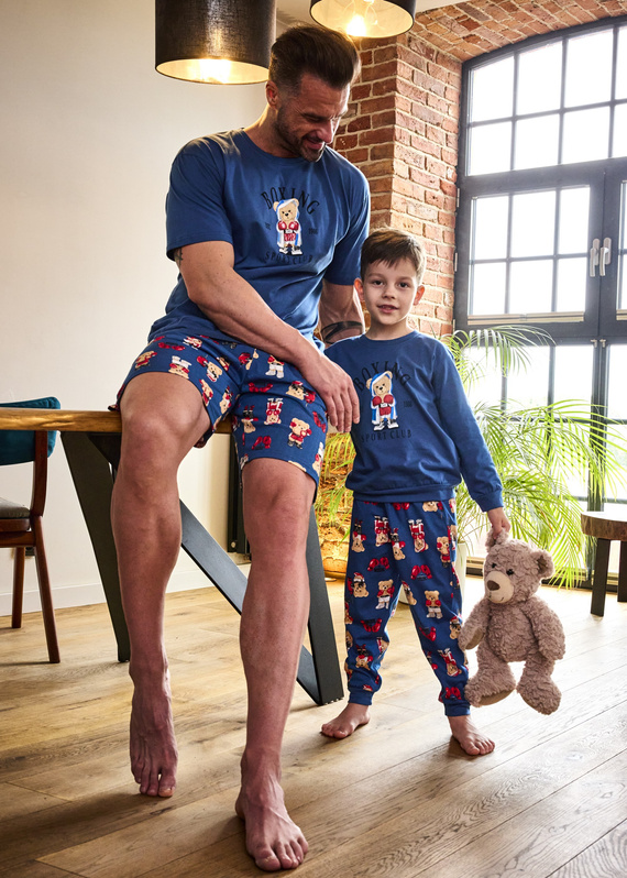 593/178 966/178 Пижама Cornette Boxer за момче | Памук, щампа, шарени панталони, маншети