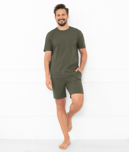 Krystian Italian Fashion мъжка пижама с маслини - памук, тениска и къси панталони