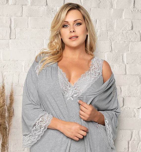 Халат Samaria Италианска мода 3/4 ръкав - сив