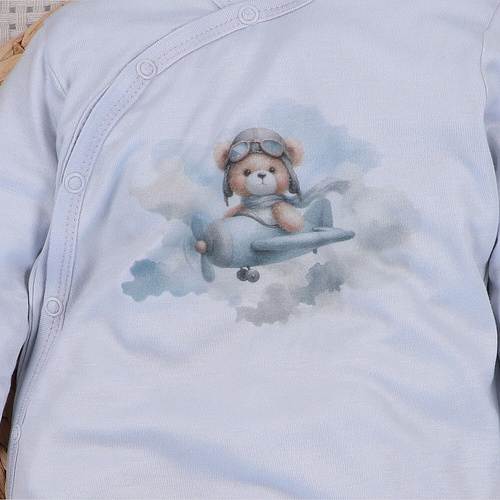 NINI BABY BEAR PILOT бебешки гащеризон 100% бамбук полски ABN-5749